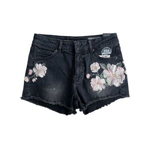 NWT Aeropostale High Waisted Shorty 2 -1/2 Inseam Embroidered Black Sz 2